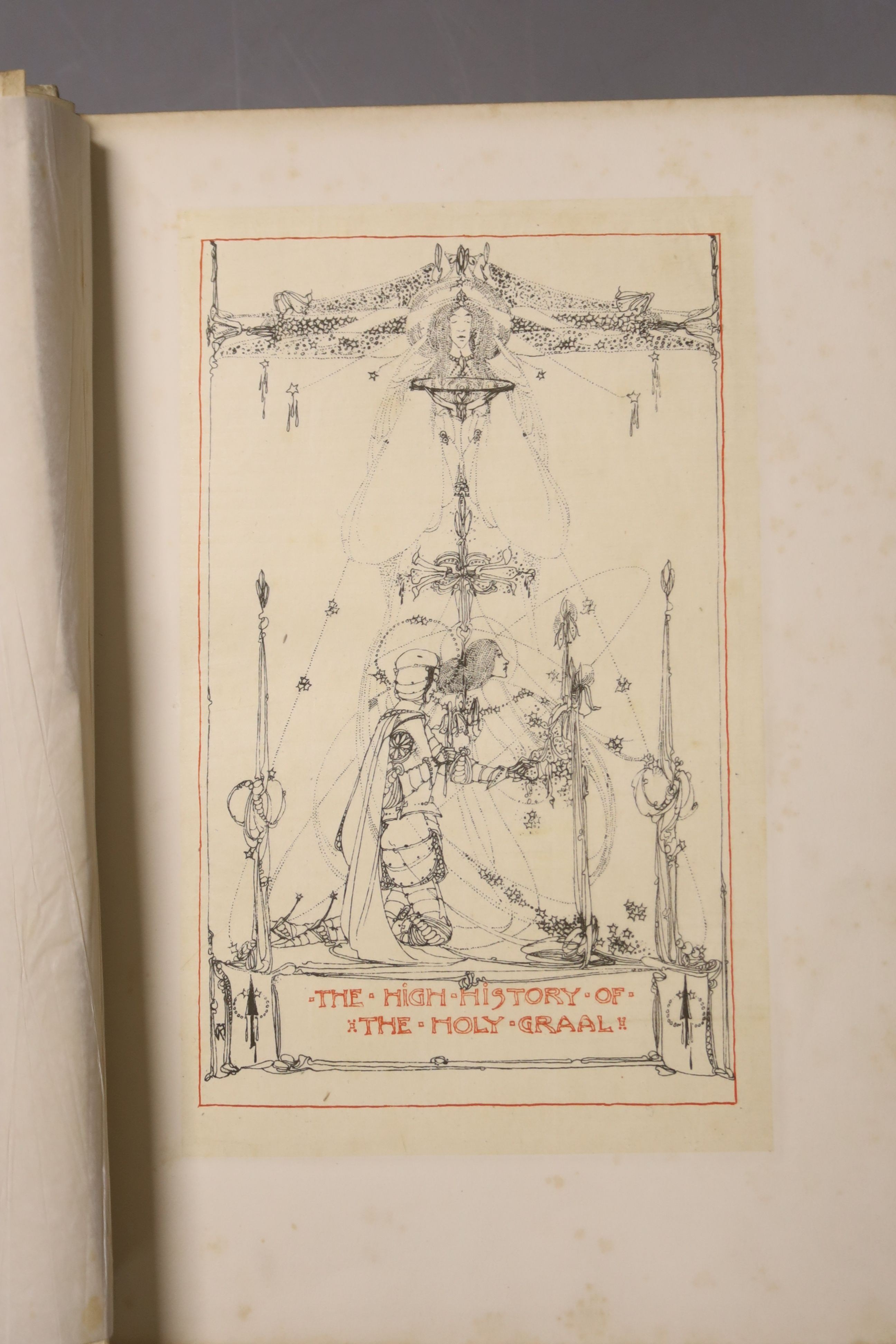Evans (Sebastian), The High History of the Holy Grail, illustrated by Jessie King, pictorial vellum, number 14 of the English edition, Dent [1903] and The Rubiayat of Omar Khayyam